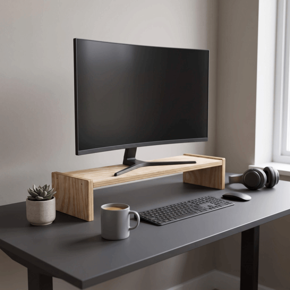 Soporte de Monitor de Madera