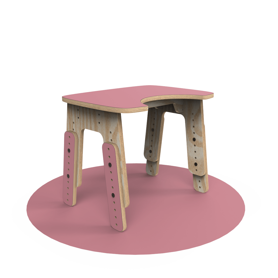 Mesa infantil reni escotadura rosa