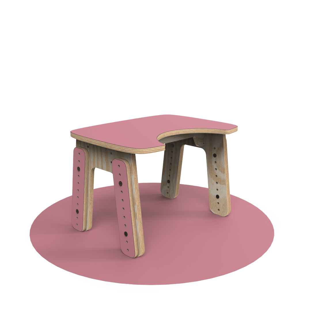 Mesa infantil reni escotadura rosa