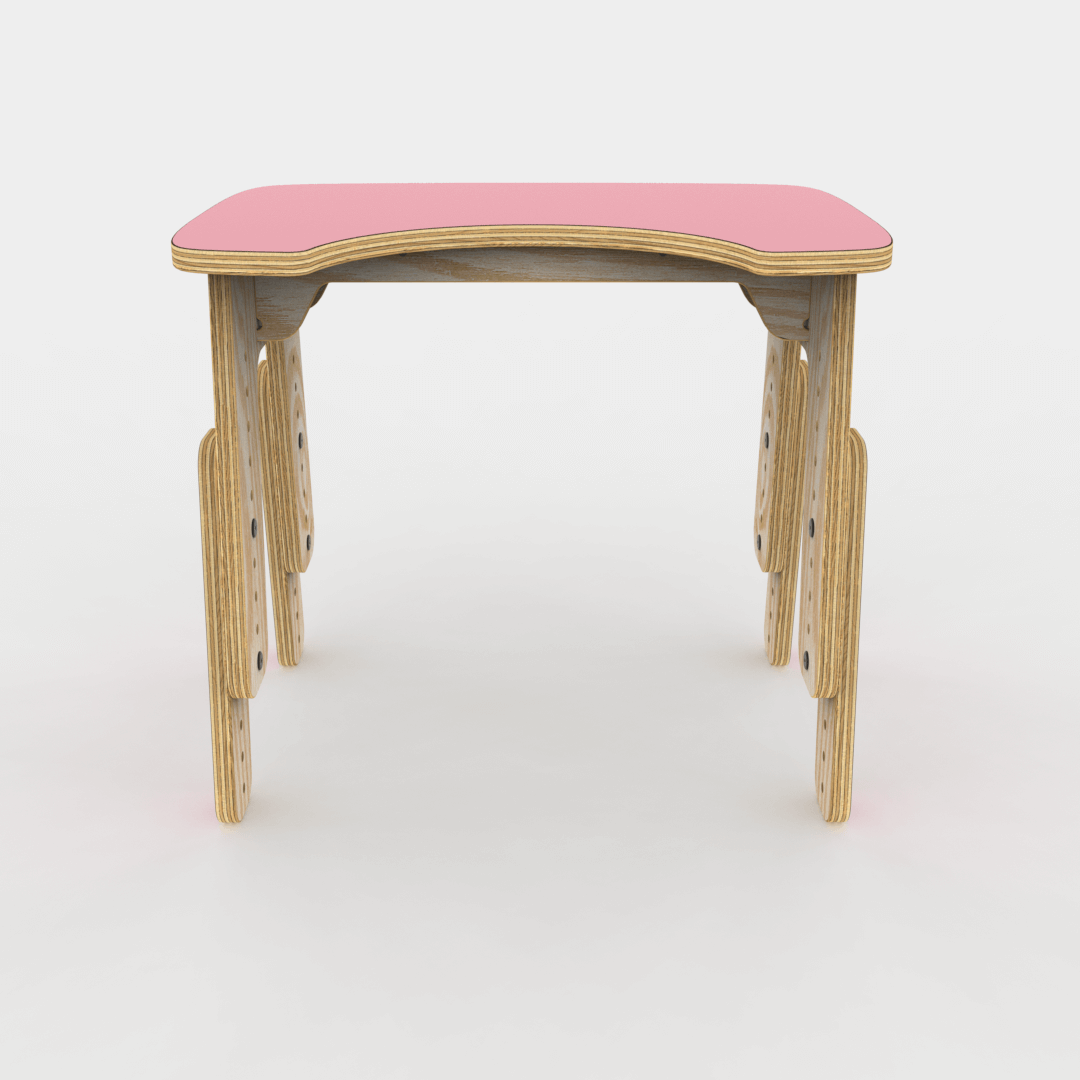 Mesa infantil reni escotadura rosa