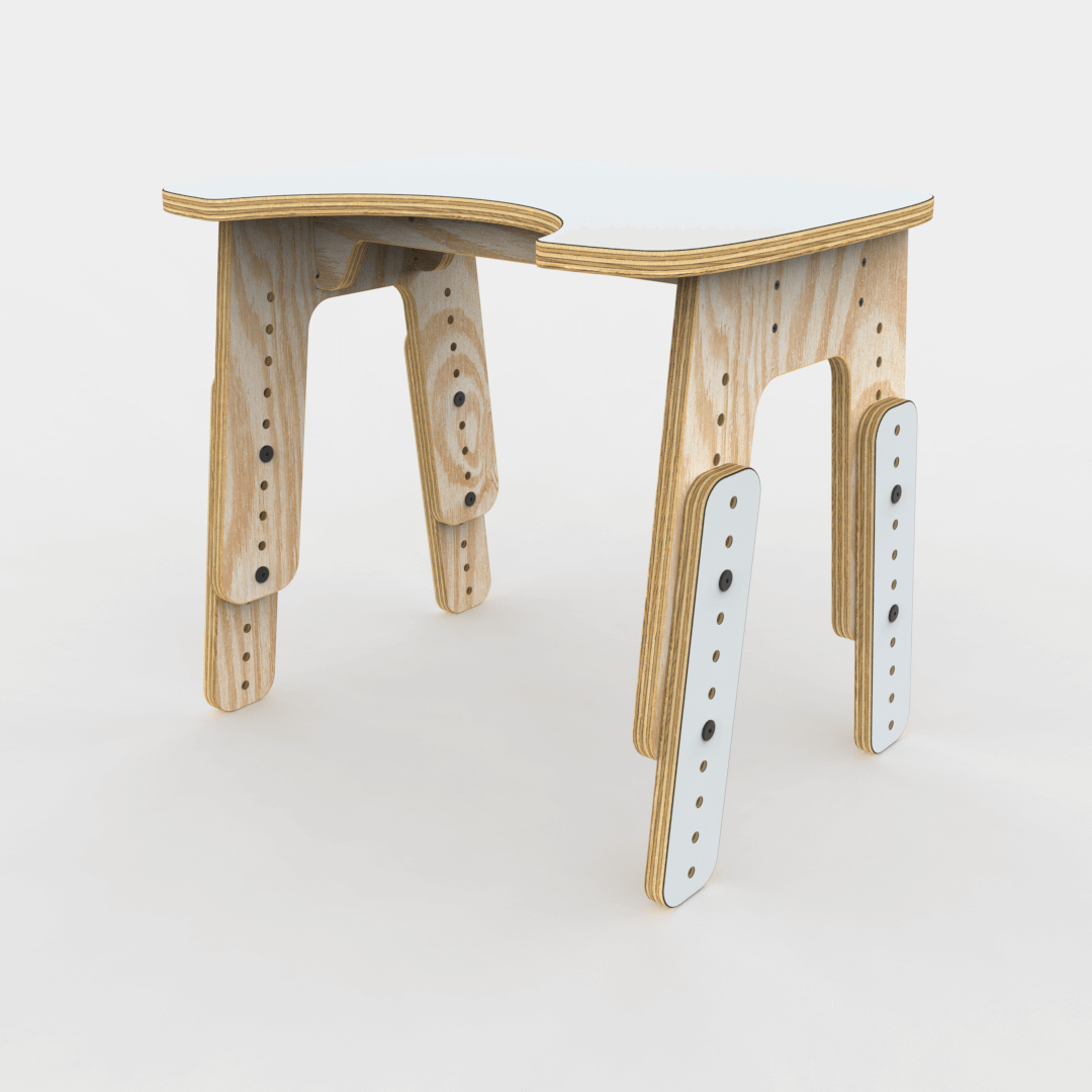 Mesa infantil reni escotadura gris