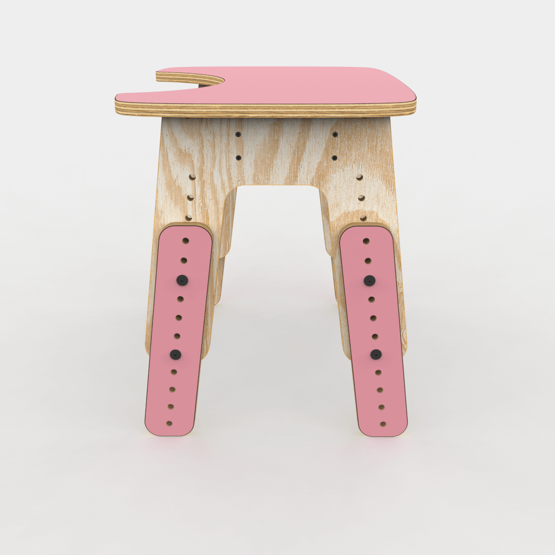 Mesa infantil reni escotadura rosa