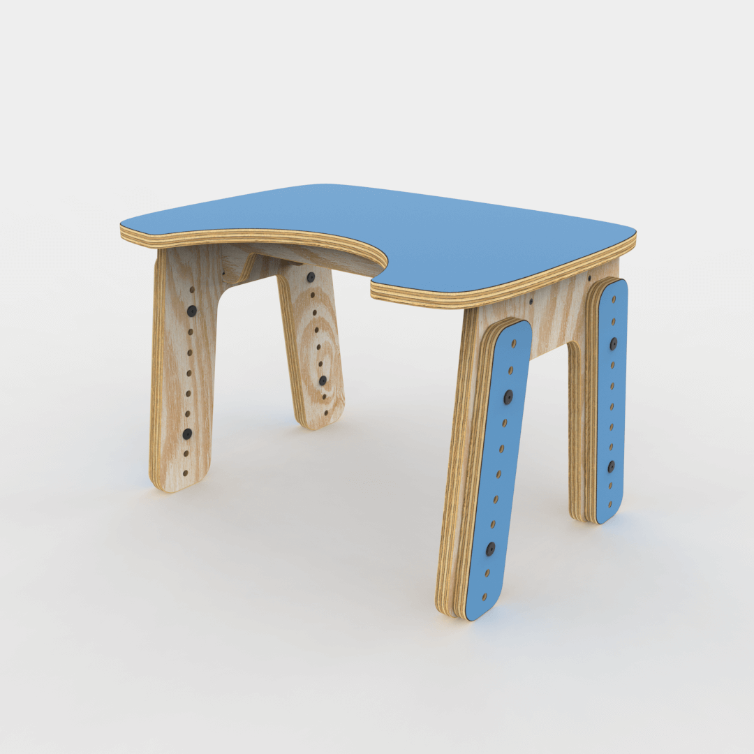 Mesa infantil reni escotadura Azul