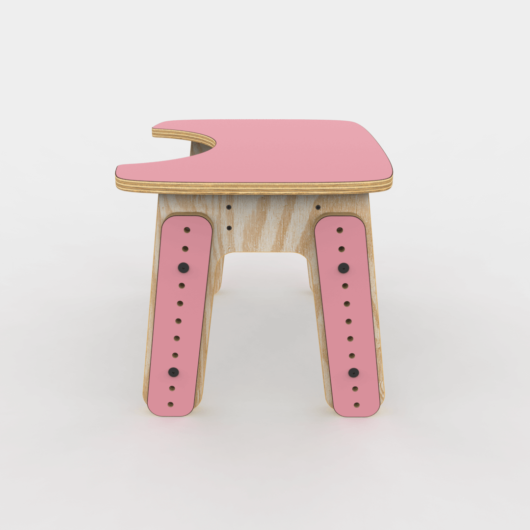 Mesa infantil reni escotadura rosa