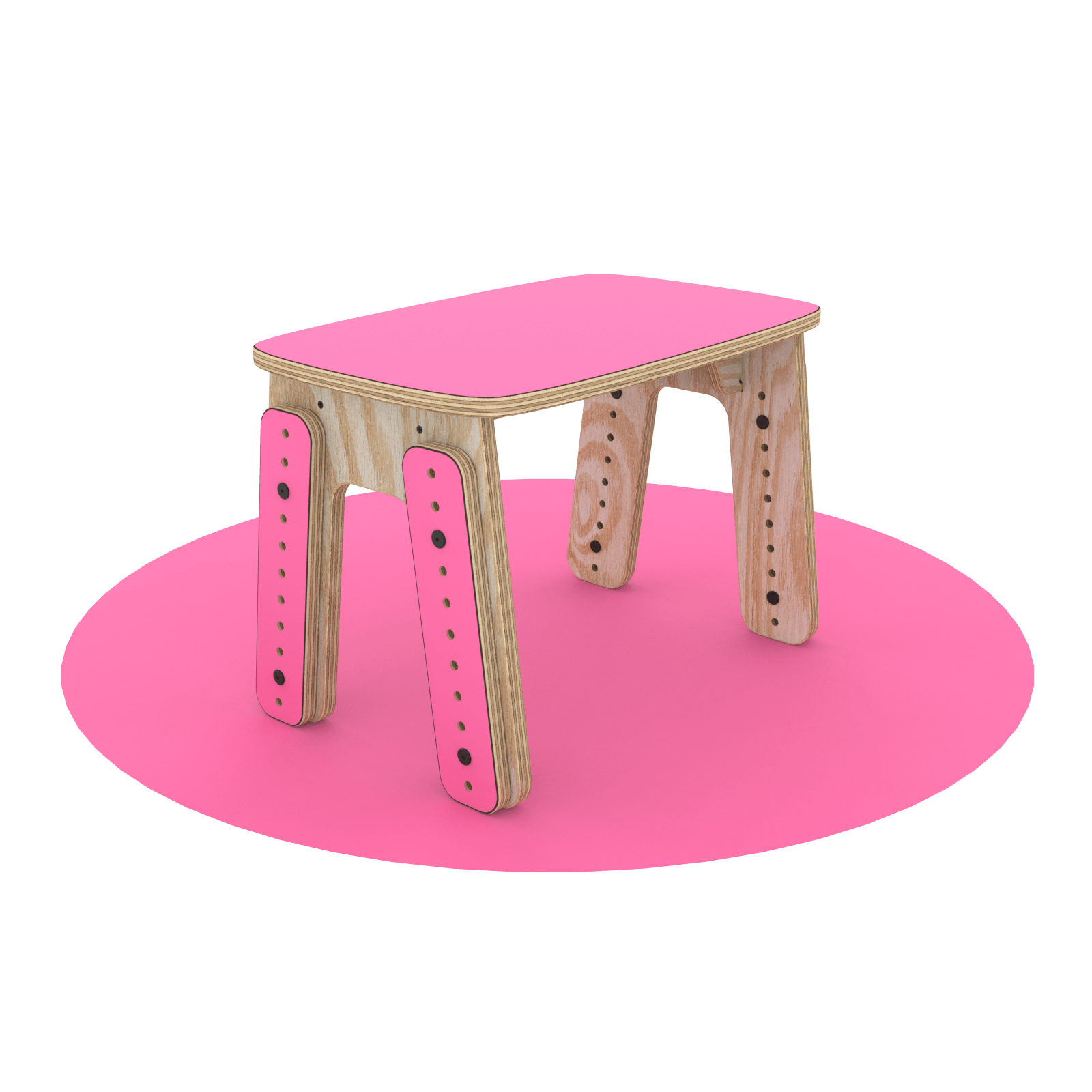 Mesa infantil Reni con altura ajustable color sandia