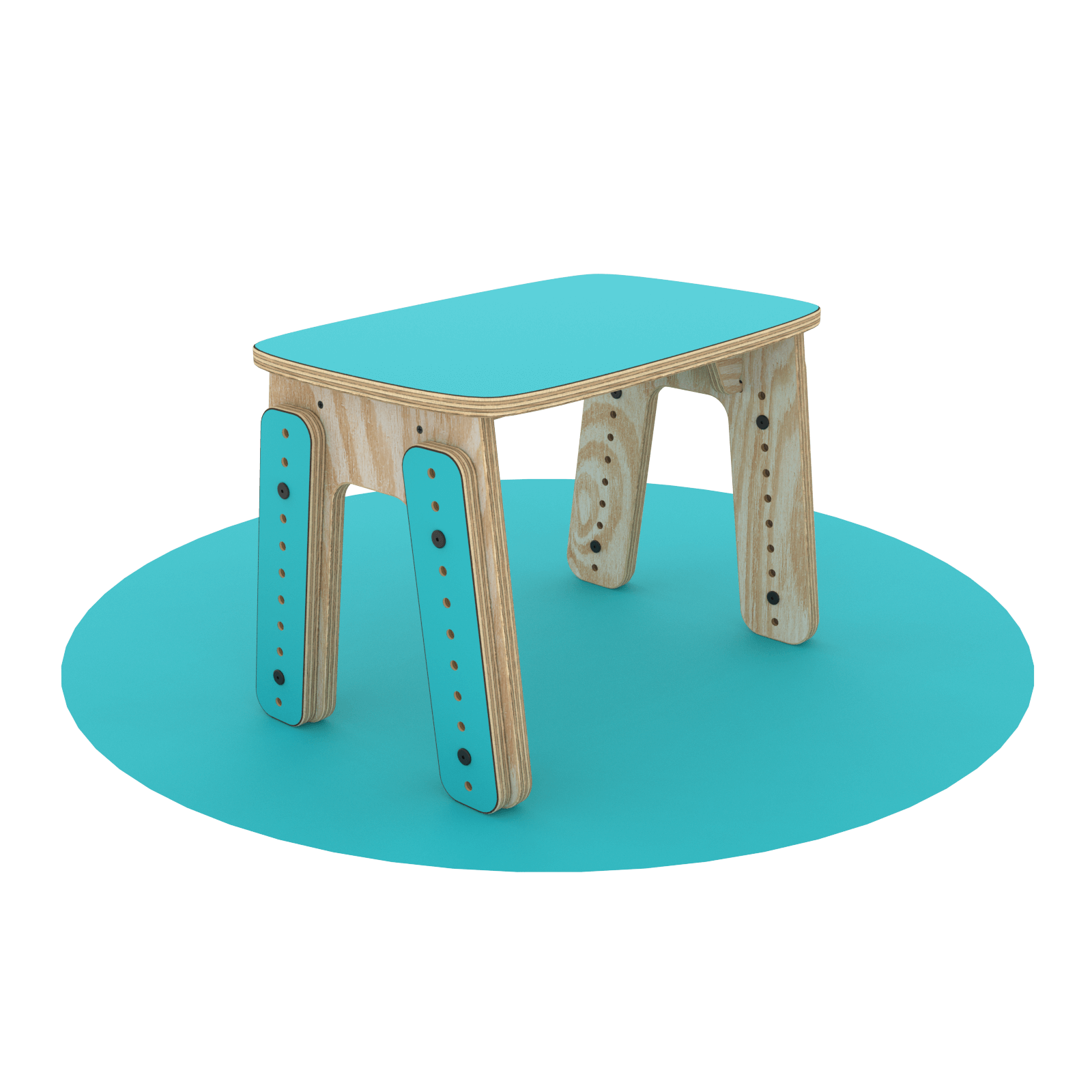 Mesa infantil Reni con altura ajustable color turquesa