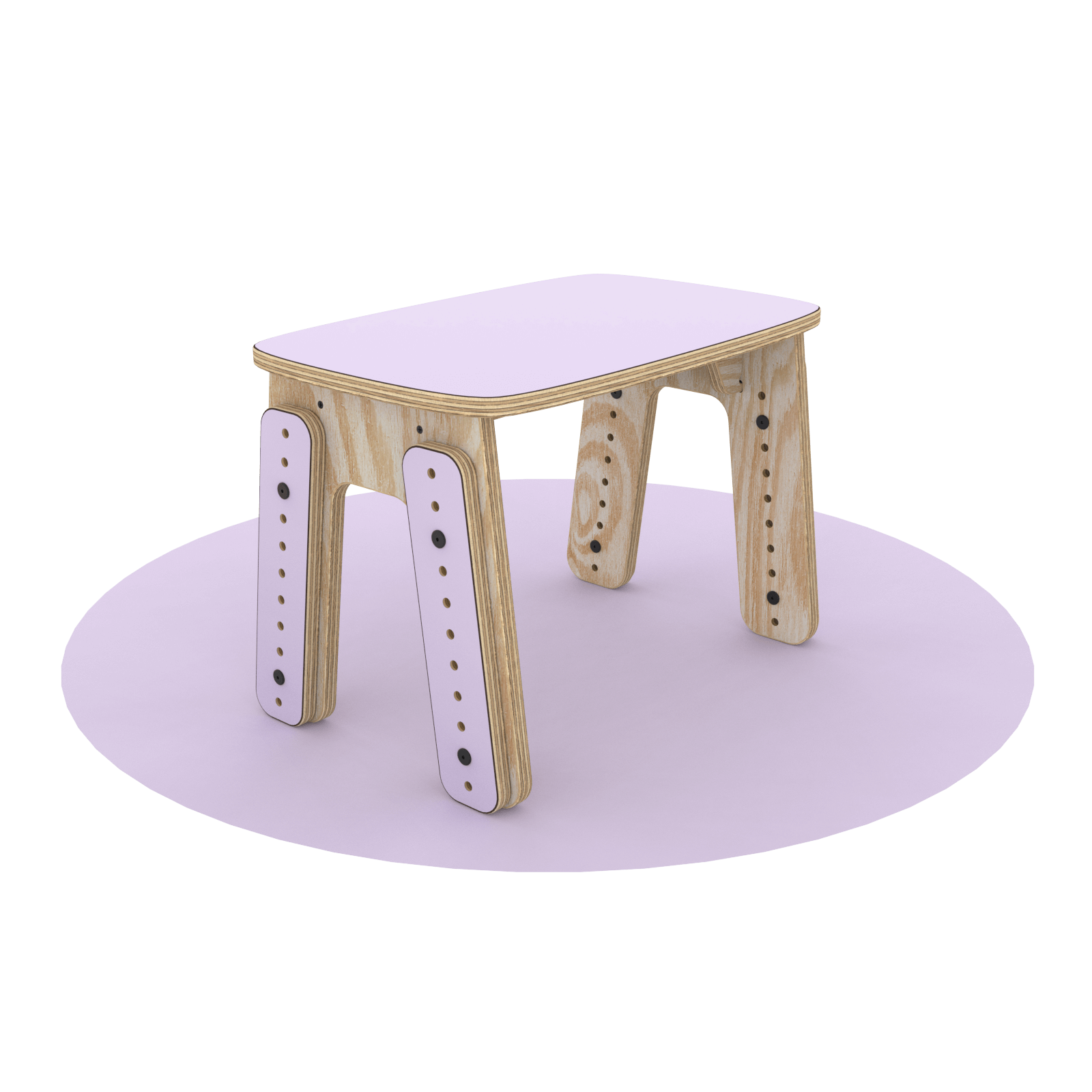 Mesa infantil Reni con altura ajustable color uva