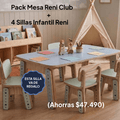 Pack Mesa Infantil Reni Club + 4 Sillas Infantil Reni