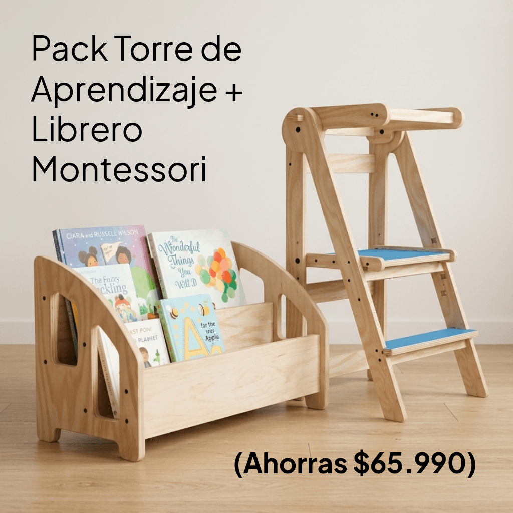 Pack Torre de Aprendizaje + Librero Montessori