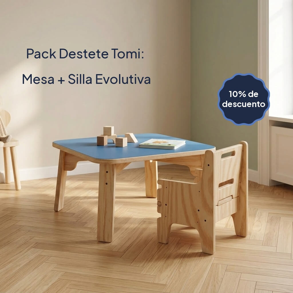 Pack Destete Tomi: Mesa + Silla Evolutiva con 10% de descuento