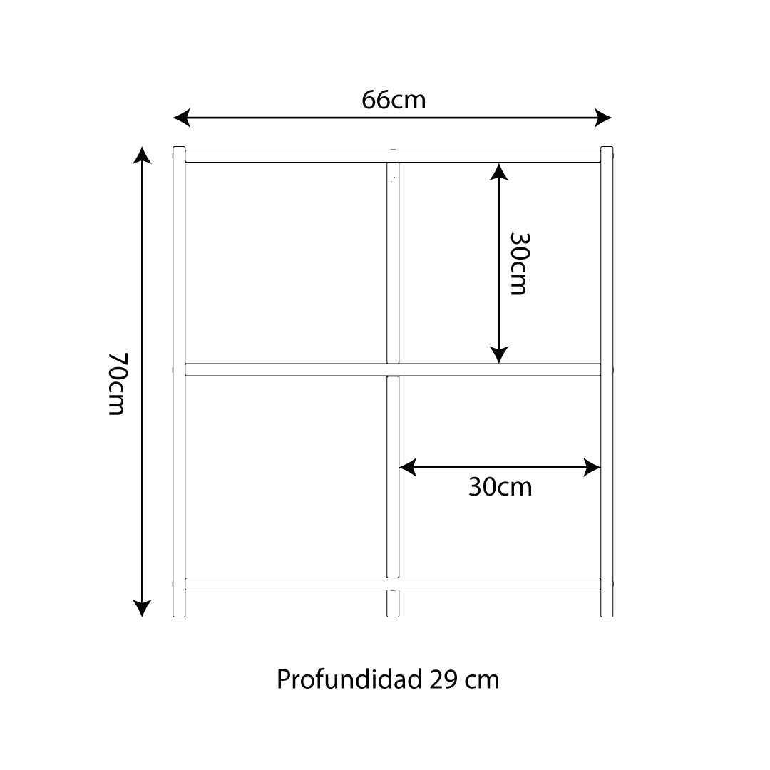 Estante cuadriculado X4